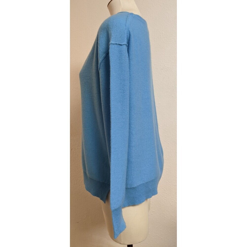NEW~Women's Free People Harmony Cashmere V-Neck Sweater in Blue "Grecian Sea" XS - Picture 9 of 14